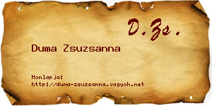 Duma Zsuzsanna névjegykártya
